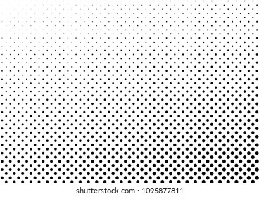 Dotted Halftone Background. Black and White Texture. Fade Overlay. Dots Backdrop. Vector illustration