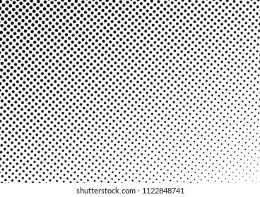 Dotted Halftone Background. Black and White Overlay. Points Pattern. Gradient Grunge Texture. Vector illustration