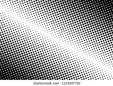 Dotted Halftone Background. Black and White Texture. Pop-art Vintage Pattern. Distressed Overlay. Vector illustration