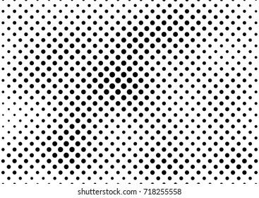 Dotted Halftone Background. Black and White Vintage Texture. Grunge Pop-art Pattern. Vector illustration