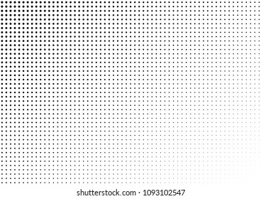 Dotted Halftone Background. Distressed Backdrop. Gradient Black and White Overlay. Fade Grunge Texture. Vector illustration