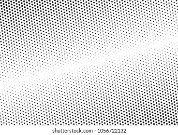 Dotted Halftone Background. Distressed Dots Backdrop. Fade Grunge Overlay. Black and White Vintage Pattern. Vector illustration