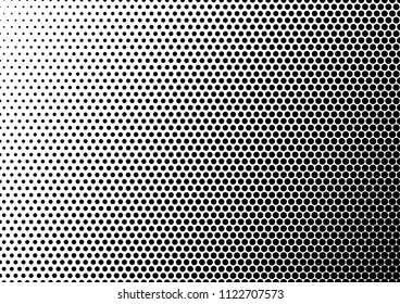 Dotted Halftone Background. Distressed Dots Overlay. Abstract Backdrop. Monochrome Points Pattern. Vector illustration
