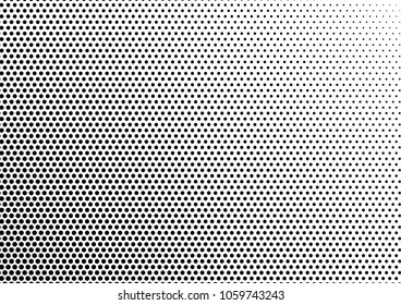 Dotted Halftone Background. Distressed Gradient Pattern. Pop-art Monochrome Overlay. Modern Texture. Vector illustration