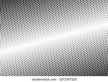 Dotted Halftone Background. Distressed Monochrome Texture. Fade Abstract Overlay. Grunge Backdrop. Vector illustration