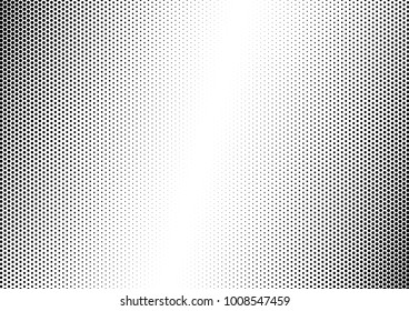Dotted Halftone Background. Distressed Overlay. Black and White Gradient Backdrop. Fade Texture. Vector illustration