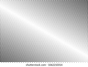 Dotted Halftone Background. Distressed Pattern. Dots Black and White Texture. Monochrome Overlay. Vector illustration