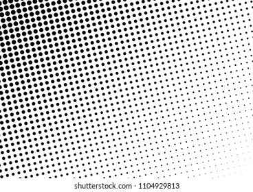 Dotted Halftone Background. Distressed Texture. Points Black and White Backdrop. Fade Overlay. Vector illustration