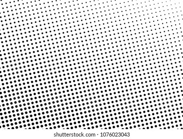 Dotted Halftone Background. Fade Overlay. Gradient Black and White Texture. Abstract Pop-art Backdrop. Vector illustration