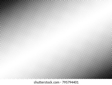 Dotted Halftone Background. Fade Overlay. Vintage Modern Backdrop. Distressed Texture. Vector illustration