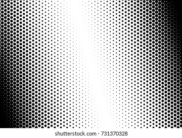 Dotted Halftone Background. Gradient Black and White Overlay. Fade Vintage Backdrop. Vector illustration