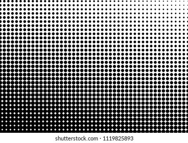 Dotted Halftone Background. Gradient Fade Overlay. Abstract Texture. Black and White Backdrop. Vector illustration