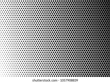 Dotted Halftone Background. Gradient Modern Backdrop. Black and White Pattern. Dots Grunge Overlay. Vector illustration
