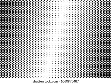 Dotted Halftone Background. Gradient Texture. Black and White Overlay. Dots Abstract Backdrop. Vector illustration