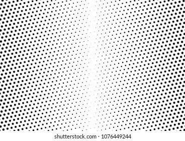 Dotted Halftone Background. Grunge Black and White Overlay. Pop-art Backdrop. Fade Texture. Vector illustration