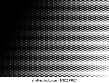 Dotted Halftone Background. Grunge Dots Backdrop. Black and White Texture. Distressed Pop-art Overlay. Vector illustration