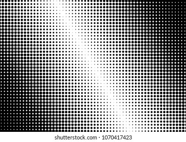 Dotted Halftone Background. Grunge Texture. Distressed Monochrome Overlay. Gradient Backdrop. Vector illustration