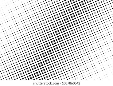 Dotted Halftone Background. Modern Overlay. Black and White Pop-art Texture. Distressed Pattern. Vector illustration