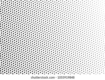 Dotted Halftone Background. Monochrome Points Overlay. Dots Modern Texture. Distressed Grunge Pattern. Vector illustration