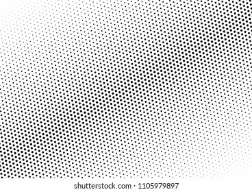 Dotted Halftone Background. Points Pattern. Vintage Black and White Texture. Pop-art Grunge Backdrop. Vector illustration