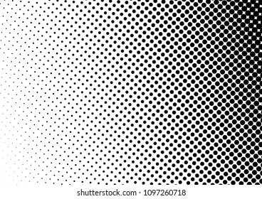 Dotted Halftone Background. Pop-art Abstract Texture. Black and White Monochrome Pattern. Distressed Grunge Backdrop. Vector illustration
