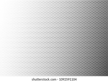 Dotted Halftone Background. Pop-art Overlay. Monochrome Black and White Pattern. Gradient Abstract Backdrop. Vector illustration