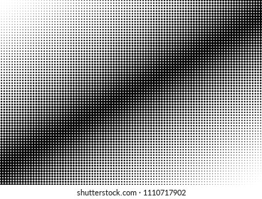 Dotted Halftone Background. Pop-art Overlay. Distressed Modern Backdrop. Black and White Gradient Pattern. Vector illustration