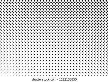 Dotted Halftone Background. Pop-art Overlay. Gradient Black and White Texture. Modern Distressed Pattern. Vector illustration