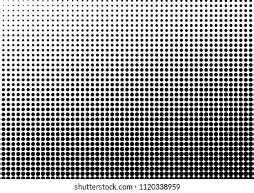Dotted Halftone Background. Pop-art Texture. Gradient Pattern. Distressed Black and White Backdrop. Vector illustration