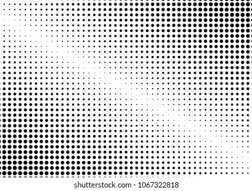 Dotted Halftone Background. Vintage Pattern. Gradient Points Texture. Distressed Monochrome Backdrop. Vector illustration