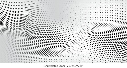 Círculo de semitono punteado fondo blanco negro. Estilo de arte pop cómico. Malla gris con puntos.