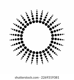 Dotted halftone circle frame vector