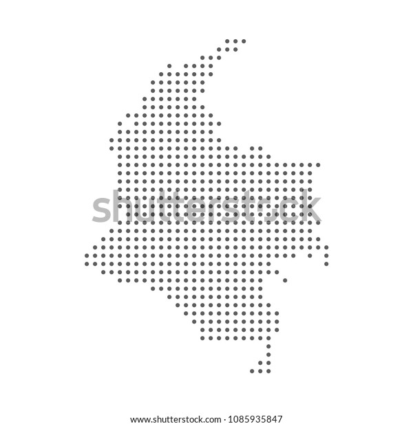 Dotted Halftone Dot Colombia Map Vector Stock Vector (Royalty Free ...