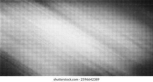Dotted halftone gradient texture. Black and white abstract background. Halftone effect. Vector illustration.