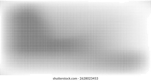 Dotted halftone gradient texture. Fading polka dot background. Repeated dots gradation pattern background. Black vanishing comic pop art overlay backdrop. Halftone raster effect wallpaper. 
