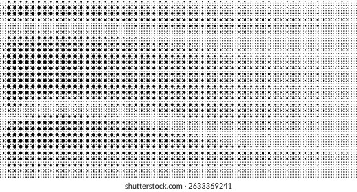 Dotted halftone gradient texture. Fading polka dot background. Repeated dots gradation pattern background. Black vanishing comic pop art overlay backdrop. Halftone raster effect wallpaper. Vector