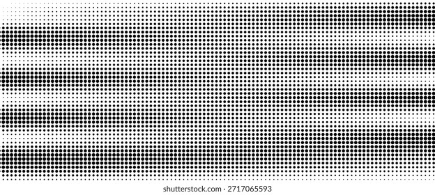 Textura de degradado semitono punteado. Fondo de lunares desvaneciéndose. Fondo de patrón de gradación de puntos repetidos. Fondo negro de superposición de arte pop cómico de desvanecimiento. eps 10