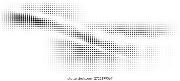 Gradientenstruktur mit gepunktetem Halbton. Ausblendender Polka-Punkt-Hintergrund. Hintergrund mit wiederholtem Punktgradationsmuster. modern