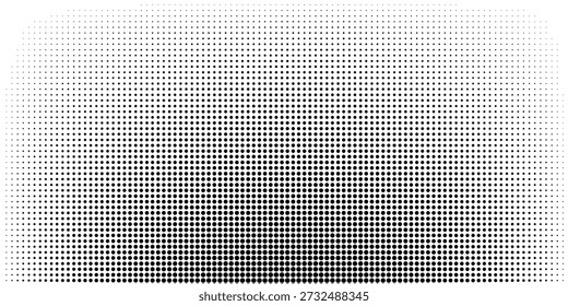 Textura de degradado semitono punteado. Fondo de lunares desvaneciéndose. Patrón de gradación de puntos repetidos. 
