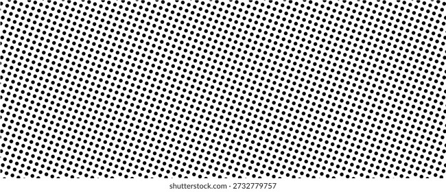 Textura de degradado semitono punteado. Fondo de lunares desvaneciéndose. Fondo de patrón de gradación de puntos repetidos. Fondo de superposición de arte pop cómico negro que desaparece. Fondo de pantalla de efecto raster de semitonos.