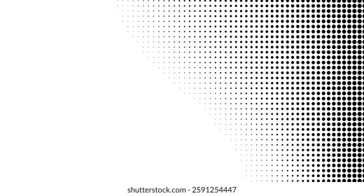 Dotted halftone gradient texture. Vanishing polka dot background. Repeating dots gradation pattern background abstract