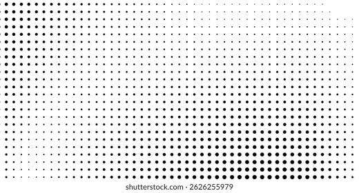 Textura de degradado semitono punteado. Fondo de lunares desapareciendo. Gradación de puntos repetitivos abstracto arte simple moderno