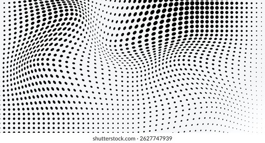 Dotted halftone gradient texture. Vanishing polka dot background. Repeating dots gradation pattern modern arts dotted