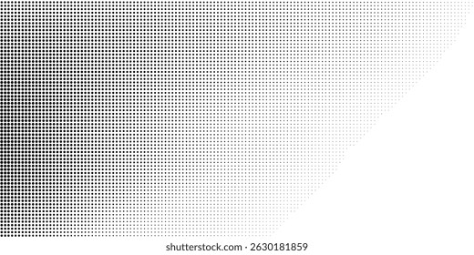Dotted halftone gradient texture. Vanishing polka dot background. Repeating dots gradation abstract