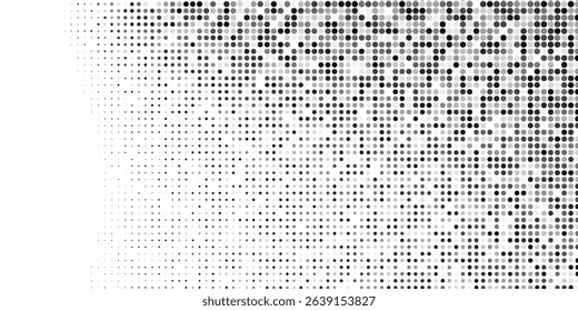 Dotted halftone gradient texture. Vanishing polka dot background. Repeating dots gradation pattern art
