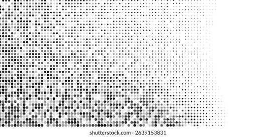 Dotted halftone gradient texture. Vanishing polka dot background. Repeating dots gradation pattern art design