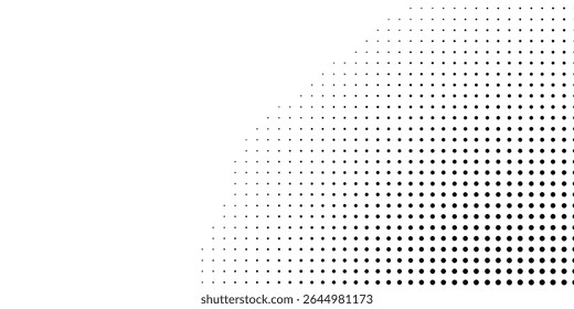 Textura de gradiente de meio-tom pontilhado. Plano de fundo de ponto de polca de fuga. Repetindo pontos abstratos simples arte