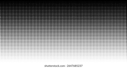 Dotted halftone gradient texture. Vanishing polka dot background. Repeating dots gradation pattern background.