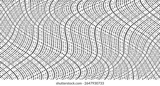 Dotted halftone gradient texture. Vanishing polka dot background. Repeating dots gradation pattern background. Black fading comic pop art overlay backdrop. Vector dynamnic halftone