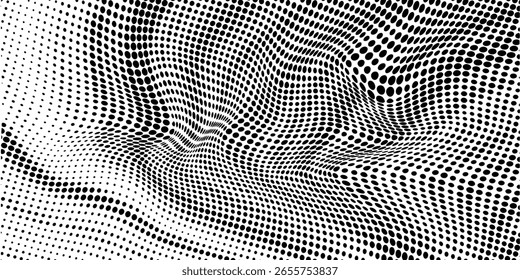 Textura de gradiente de meio-tom pontilhado. Plano de fundo de ponto de polca de fuga. Plano de fundo do padrão de gradação de pontos de repetição. Preto desvanecimento quadrinhos pop art sobreposição pano de fundo. vetor	